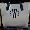 monogrammed canvas large tote