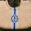 shoulder basket, monogram, grosgrain, travel, summer fashion