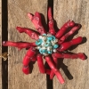 coral, turquoise, pearl, brooch, pin